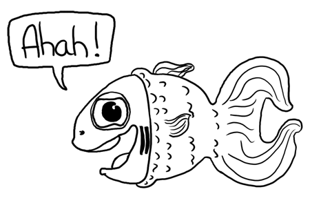 La question qui tue. poisson cartoon