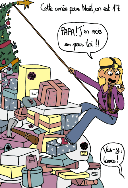 noel cadeaux sapin descente en rappel
